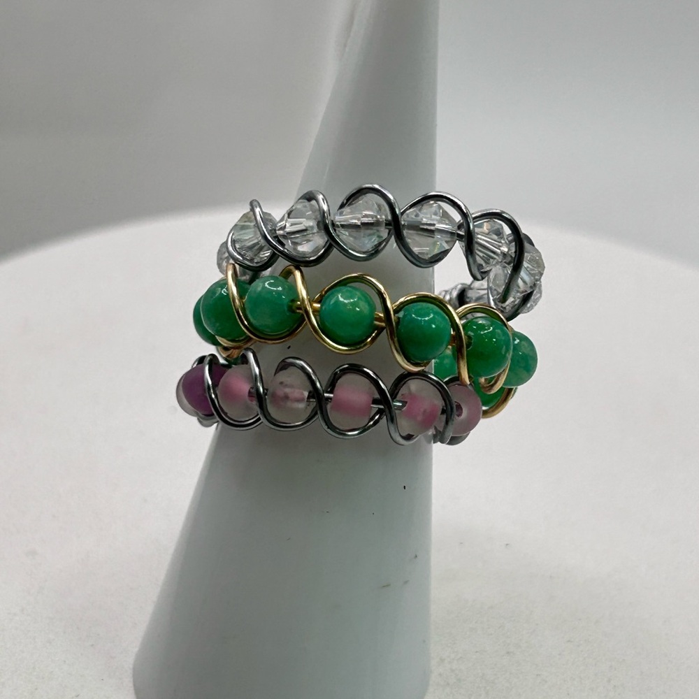 Stackable beaded rings. - Picture 7 of 12